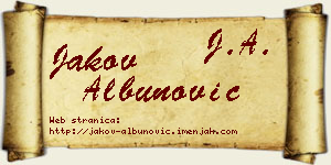 Jakov Albunović vizit kartica